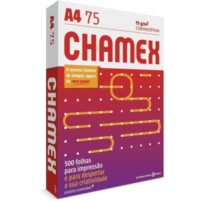 Papel Chamex A4 Sulfite Branco 75g Resma 500 folhas